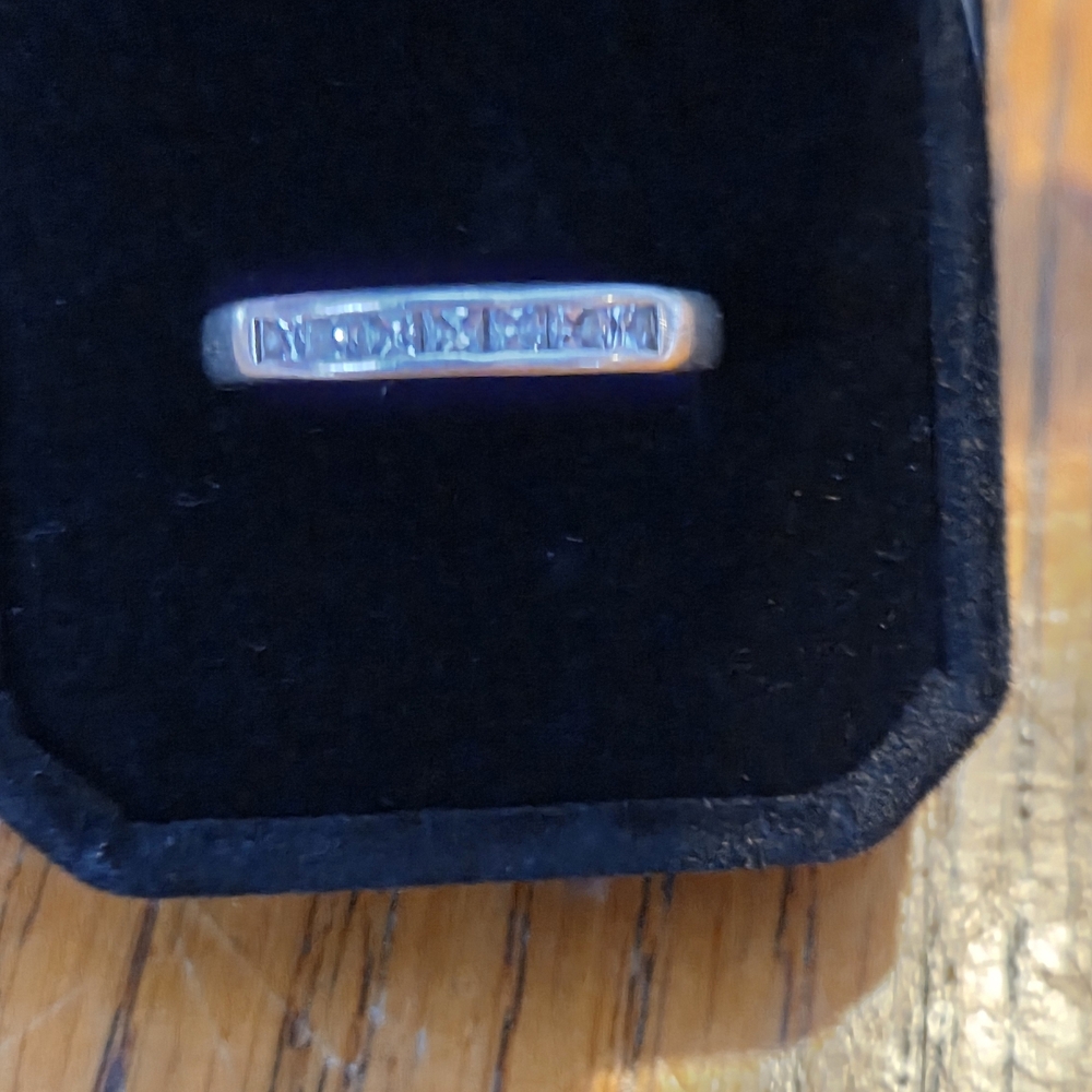 Sterling Silver Ring With Channel Set Clear Stones